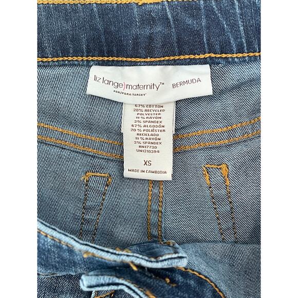 Liz Lange Maternity cuffed denim bermuda shorts size XS - Picture 2 of 7